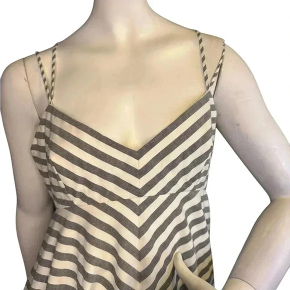 Milly Mitered Trapeze Dress White/Blue Striped Dress Size 8. - Picture 8 of 10